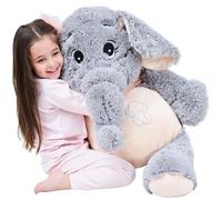 IKASA Grand Eléphant Animaux en Peluche Eléphant Géant Peluche Douce (Gris, 100 cm)