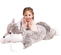 IKASA Peluche Loup Géant Animal Jouet,78cm Grand Gros Mignon Moelleux Animaux XXL XL Peluche Géante Douce Grosse Adorable,Cadeaux pour Les Enfants