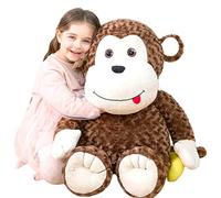 IKASA Peluche Singe Géant Animal Jouet,Grand Gros Singe Mignon Moelleux Animaux XXL XL Peluche 78cm Géante Grosse Douce Adorable de Grande Taille,Cadeaux pour Les Enfants Ami (Marron, 78cm)