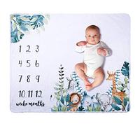 ikasus Couverture Étape Mensuelle pour Bébé, Couverture Mois bébé e Photo,Couverture Étape Au Mois,Cadeau Personnalisé pour Les Fêtes Prénatales,Suivez La Croissance du Bébé,Douce,Épaisse, Grande