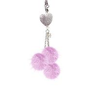 ikasus Pendentif en Cristal pour Voiture - Cour - Amour - Cristal Arc-en-Ciel - Voiture Décorations avec Pompon,Fleur - Attrape-Soleil - Décoration de Voiture