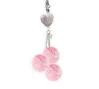 ikasus Pendentif en Cristal pour Voiture - Cour - Amour - Cristal Arc-en-Ciel - Voiture Décorations avec Pompon,Fleur - Attrape-Soleil - Décoration de Voiture