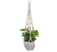 ikasus Suspension Plantes Macramé Support Pots Suspendu,Pot de Fleur Suspendu,Plant Cintres Cadre Vegetal Mural pour Décoration Jardin Intérieur Extérieur Style Bohême,Jambes en Corde Coton avecFrange