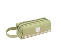 ikasus Trousse Scolaire,Grande Capacité à Crayons,Porte-Stylo 2 Compartiments Papeterie Sac,Portable Bureau Sac Adapté pour Lycée Génération Filles Garçons Adolescent Cadeau(Vert)