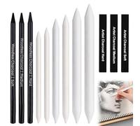 ikBrtaiay 12 Pièces Set de Crayons à Dessin et à Estompeur Dessin, Estompe Dessins, Fusains pour Dessin, Crayons Fusain pour Croquis, pour Débutants et Artistes pour Peindre et Dessiner