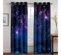 IKDZCM Impression 3D étoile Ciel Univers Motif Chambre d'amis Ombre Hall Rideau Costume Chambre Rideaux occultants 2 Panneaux Accessoires WxH/2x70x122cm Rideau Opaque
