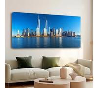 IKDZCM Les tours jumelles du World Trade Center de New York, grande décoration murale pour salon, salle de bain (60 x 123/24 x 48 pouces)