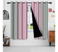 IKDZCM Lot de 2 Rideaux de fenêtre occultants en Polyester, Couleur Unie, dégradé de Couleurs, Rose, Vert, pour Chambre à Coucher, Salon (l x H/2 x 117 x 137 cm)