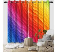 IKDZCM Lot de 2 Rideaux de fenêtre occultants en Polyester, Couleur Unie, dégradé, pour Chambre à Coucher, Salon (l x H/2 x 250 x 260 cm)