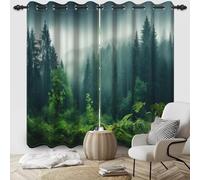IKDZCM Lot de 2 Rideaux occultants en Polyester Motif Montagne et forêt de pins (l x H x 2,60 x 150 cm)