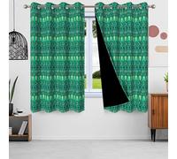 IKDZCM Lot de 2 Rideaux occultants en Polyester Style bohème Vert, Motif géométrique Moderne et Nordique, pour Chambre à Coucher, Salon (l x H/2 x 150 x 245 cm)