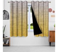 IKDZCM Lot de 2 Rideaux occultants en Polyester, Style rétro, dégradé de Jaune, pour décoration de Maison, Cuisine, Chambre à Coucher (l x H/2 x 150 x 166 cm)
