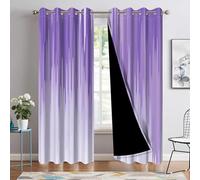 IKDZCM Lot de 2 Rideaux occultants en Polyester Violet uni dégradé, décoration Lumineuse pour Chambre à Coucher, Salon (l x H/2 x 100 x 250 cm)