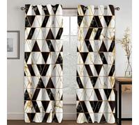 IKDZCM Rideau occultant Noir et doré à imprimé marbre 3D, Rideaux de fenêtre à ombrage élevé pour Salon, décoration de Chambre à Coucher de Luxe WxH/2x70x210cm Rideau Anti Bruit