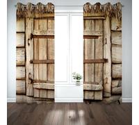 IKDZCM Rideaux de Chambre à Coucher rétro délabrés, Rideaux à Motifs imprimés pour la décoration du Salon pour Les Adolescentes et Les garçons WxH/2x80x180cm Rideau Opaque