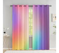 IKDZCM Rideaux de fenêtre Arc-en-Ciel dégradé de Couleurs, Rideau occultant coloré pour Chambre à Coucher, décoration de Chambre de Fille, 2 Panneaux, traitements de fenêtre LxH/2x83x240