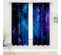IKDZCM Rideaux occultants Galaxy Starry Night 2 Panneaux - Rideaux de fenêtre à imprimé géométrique Tropical bohème pour la décoration du Salon et de la Chambre (L x H / 2 x 132 x 137 cm)