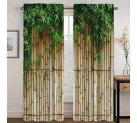 IKDZCM Rideaux occultants Modernes en Bambou Jacquard, Rideaux à œillets pour Salon, Chambre à Coucher (l x H/2 x 140 x 220 cm)