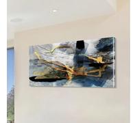 IKDZCM Tableau abstrait encadré, impression sur toile, œuvre d'art décorative moderne et colorée pour le salon (65 x 130 cm)