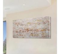 IKDZCM Tableau abstrait moderne encadré - Toile texturée minimaliste et neutre pour salon (40 x 82 cm)