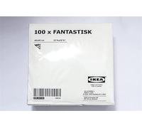 Ikea 2 X Pack de 100 Serviettes en Papier Fantastisk Triple Couche Blanc 40 x 40 cm
