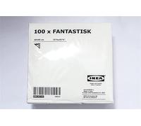 Ikea 2 X Pack de 100 Serviettes en Papier Fantastisk Triple Couche Blanc 40 x 40 cm