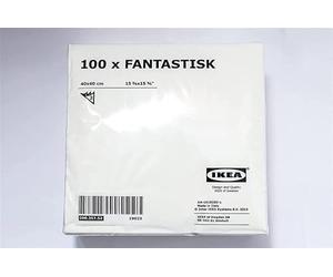 Ikea 2 X Pack de 100 Serviettes en Papier Fantastisk Triple Couche Blanc 40 x 40 cm