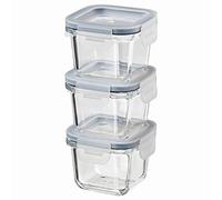 Ikea 365+ Lot de 3 boîtes alimentaires carrées en verre avec couvercle 180 ml