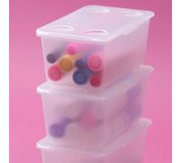 IKEA ASIA GLIS Lot de 3 boîtes avec couvercle Transparent 17 x 10 cm
