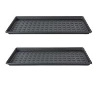 IKEA Baggmuck Lot de 2 bacs à chaussures, en polypropylène, gris foncé, 71 x 35 x 3 cm, avec rainures d'égouttement