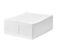 IKEA Boîte de rangement pour vêtements de maison, 44 x 55 x 19 cm (blanc), le tissu est fabriqué en polyester recyclé (302.903.62)