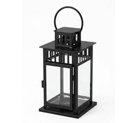 IKEA Borrby Lanterne pour bougies en bloc, noir, Intérieur/extérieur, noir, 101.561.09, Taille 27,9 cm