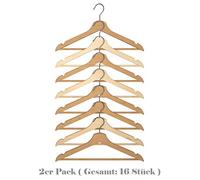 Ikea Bumerang Lot de 8 cintres en bois massif blanc (marron, 16 pièces)