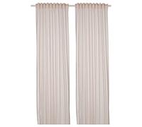 IKEA Bymott 1 paire de rideaux à rayures Blanc/beige 120 x 300 cm