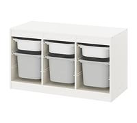IKEA Combinaison de rangement TROFAST, 99 x 44 x 56 cm, Blanc/Gris, Bois d'ingénierie