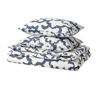 IKEA EKPURPURMAL Housse de couette et 2 taies d'oreiller 240x220/50x60 cm, blanc/bleu nuage