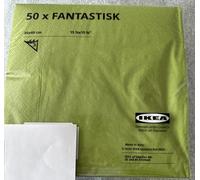 IKEA Fantastisk Lot de 50 serviettes en papier Vert moyen 40 x 40 cm
