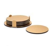 IKEA Glattis 503.430.05 Lot de 6 Dessous de Verre avec Support Couleur Laiton Taille 7,6 cm