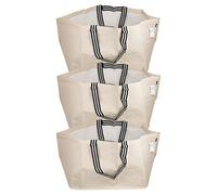 Ikea GORSNYGG 205.041.94 Lot de 3 sacs de transport réutilisables Beige clair avec poignées rayées 57 x 37 x 39 cm 71 l, beige, Large - 71L, FRAKTA