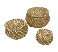 Ikea IKE-803.281.45 FRYKEN Lot de 3 paniers avec couvercle en jonc de mer