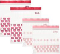 Ikea Istad 805.256.74 Lot de 100 sacs alimentaires pour congélation à double joint Rouge/rose 2,5 l et 1,2 l