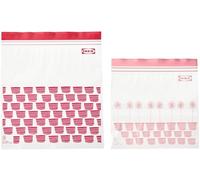 Ikea Istad Sacs refermables, 50 pièces (25 x 1,2 l + 25 x 2,5 l), qualité alimentaire, réutilisables, fermeture auto scellante, violet, pour congélateur