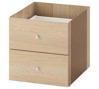 Ikea KALLAX Insert avec 2 tiroirs, 33x33 cm [effet chêne teinté blanc]
