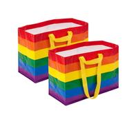IKEA Kvanting (Frakta) Lot de 2 grands sacs réutilisables de 71L, avec arc-en-ciel Pride, multicolore, Large