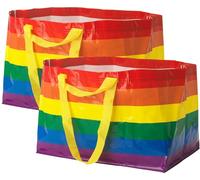 IKEA Kvanting (Frakta) Lot de 2 grands sacs réutilisables de 71L, avec arc-en-ciel Pride, multicolore, Large