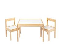 Ikea Latt-Table pour Enfant avec 2 chaises, Blanc, pin, Kiefer, Beige, Table avec 2 chaises, Blanc