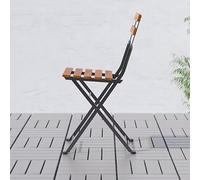 Ikea Lot de 2 chaises TARNO, d'extérieur, pliables (noir/marron clair), hauteur : 79 cm