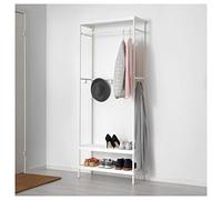 IKEA MACKAPÄR porte-manteau avec rangement à chaussures blanc