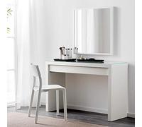 IKEA-Malm-Schminktisch Weiß Weiß mit Glasplatte 120 x 41 x 78 cm