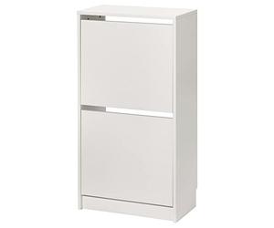Ikea Meuble à chaussures BISSA avec 2 compartiments, 49 x 28 x 93 cm, blanc